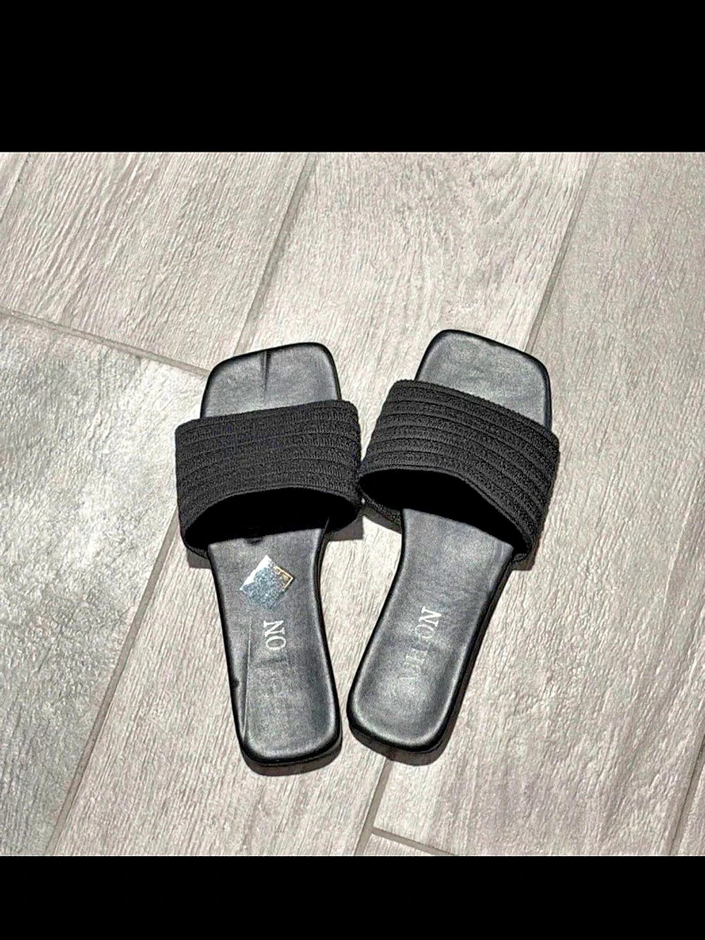 Black Slide Sandals Size US 5 Like New